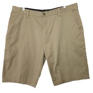 Volcom Frickin Modern Chino Shorts 38W 10.5L Khaki Stretch Skate Modern Fit